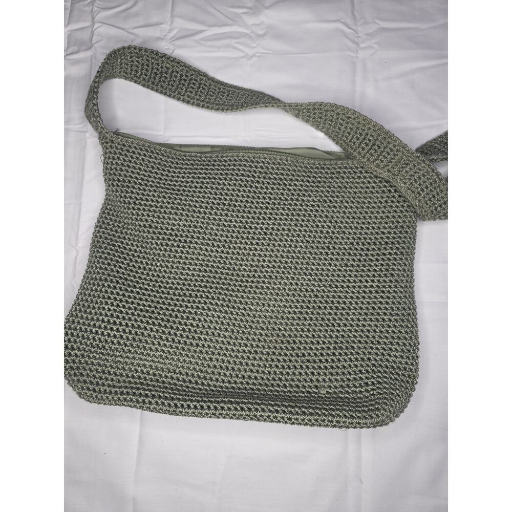 The Sak Crossbody Crochet Knit Shoulder Bag /Crossbody Purse Zip Closure Green